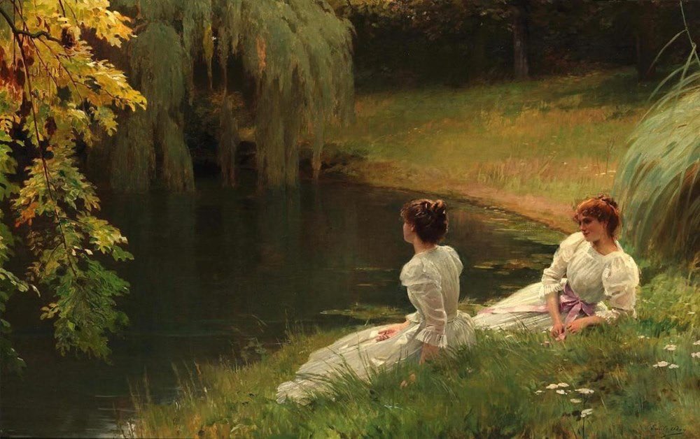 i4zaylor's tweet photo. “we are who we are when no one’s watching” — Zayn Malik

“Elegant ladies at rest beside a pond” by Louis-Emile Adan https://t.co/9LjnVtUFyL