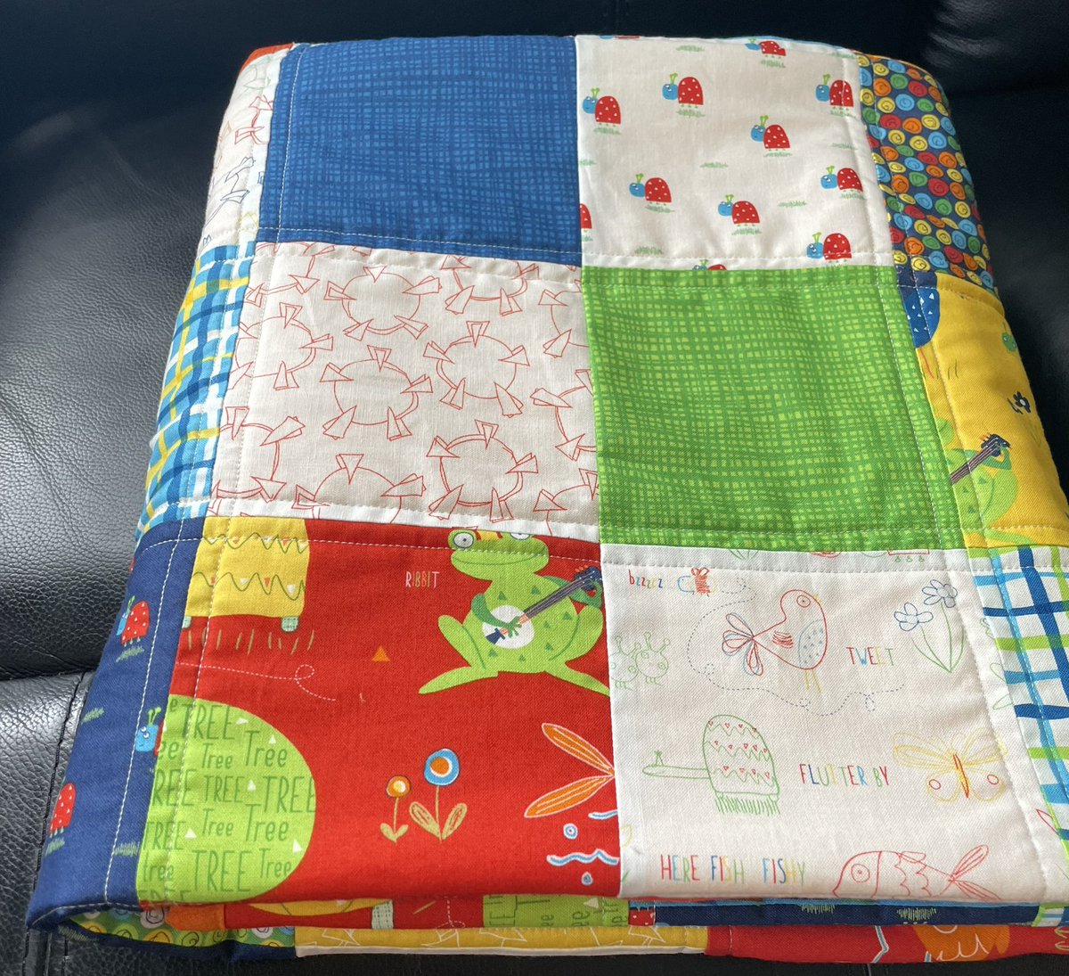 The morning spent finishing these cuties off #patchwork #quilt #babygift #personalised #bunting