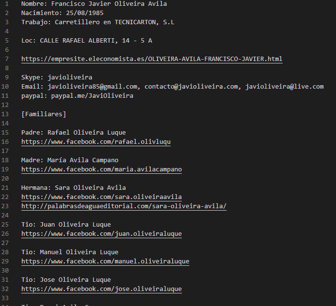 que pena que haya tanto subnormal como @javieroliveira_ 

pidele perdon a <a href="/RickyEdit/">໊</a> o los ataques no pararan señor oliveira

Destinatario     Javier Oliveira Avila
Dirección     C/ Rafael Alberti 14 5º A - 41008 Sevilla (Sevilla) - España Península
Teléfono     657769600