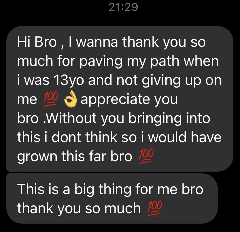 JJNaAce's tweet photo. Got a sudden message from a junior of mine back in high school. I always believe in leading by example and glad that I managed to set the right tone for you all back then. I am truly proud of you, lil bro. ❤️

Messages like these always motivates me to be and do better . 💪🏻🤟🏻 https://t.co/EkOfqT7ejv