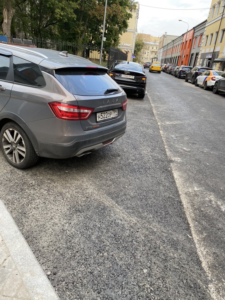 #сратьнавсех Еще один герой парковки. Обойти по дороге или преодолеть бордюр.