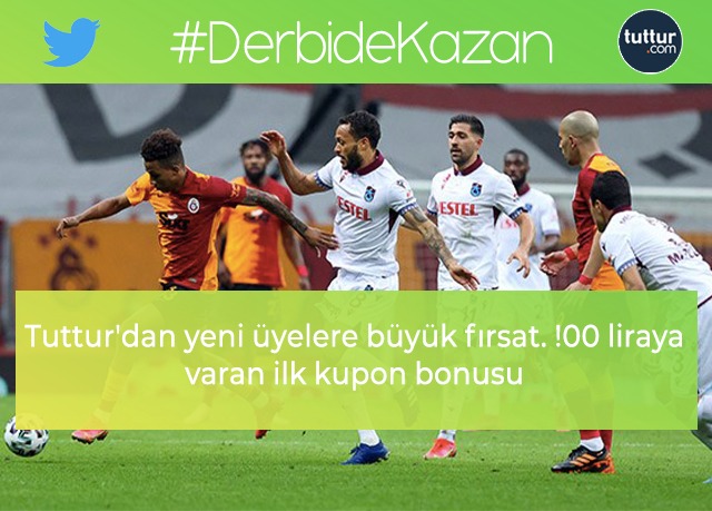 100 liraya kadar % 100 bonus derken??? Tuttur kaybetmeyi imkansız hale getiriyor. #DerbideKazan