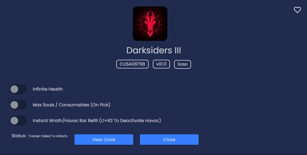 PS4 Trainer tweet media