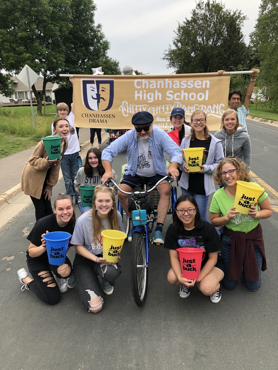 It was a great day for a parade!! Chitty Chitty Bang Bang tickets are on sale now! district112.BookTix.com   November 5-13 #wearechan #chittychittybangbang #soproudofourpeople