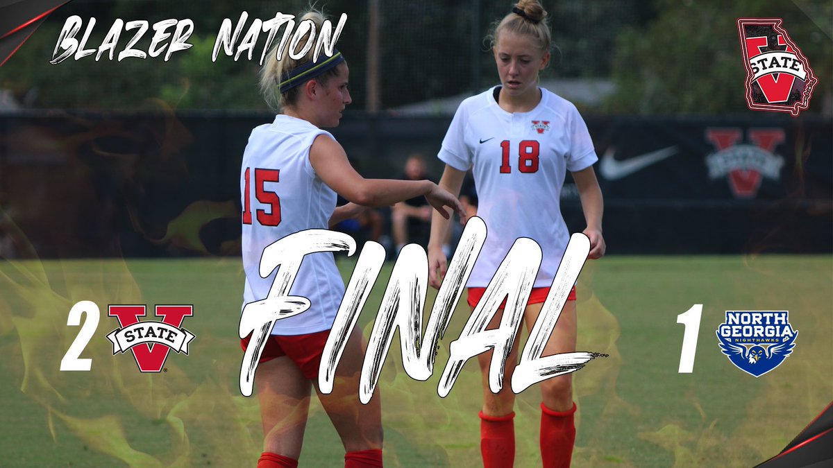 VState_Blazers's tweet image. FINAL | 𝐃𝐨𝐰𝐧 𝐠𝐨 𝐭𝐡𝐞 𝐍𝐢𝐠𝐡𝐭𝐡𝐚𝐰𝐤𝐬. 

The Blazers move to 3-1 on the season and record their first win over North Georgia in school history! #BlazerNation