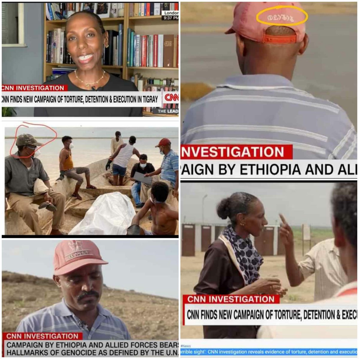 Ligalemgeep's tweet image. #CNNreporter says that they found the dead bodies of tigrians people's in Ethiopia tekeze river and also she says that the eye witnesses said those tigrians are killed by Ethiopian armys but if you can see those caps you know that those witnesses are the fans of #TPLFGroups.