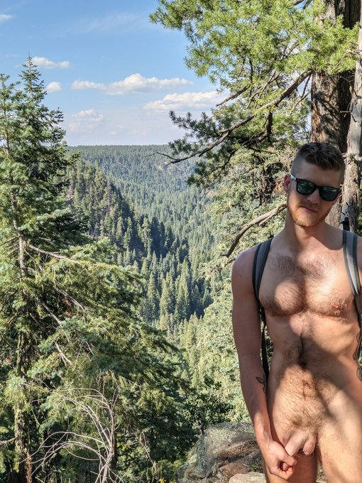 Anyone else love that feeling of being naked in nature? #gayotter #gayoutdoors #nakedinnature #exhibisionist