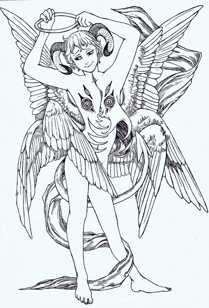nox190997's tweet photo. #artwork #characterdesign #inking #artistsontwitter #angle #Demon #illustration #originalcharacters #traditionalart https://t.co/IeEnIeYYDT
