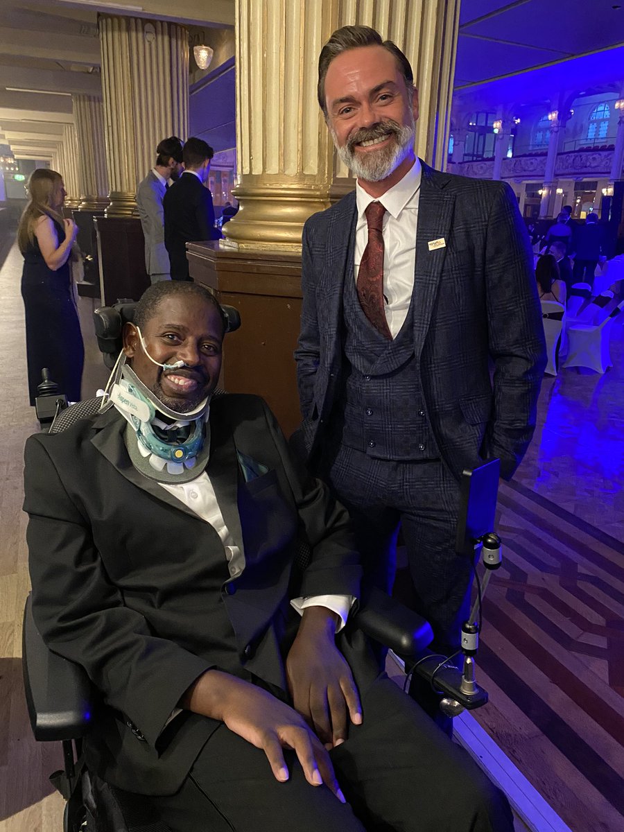 mndVIPteam's tweet photo. Our fav pic from last night: #Corrie star @Dan_Brocklebank left the cobbles to go Blackpool &amp; the Masquerade Ball created by former footballer @LJohnrose &amp; his friends 🕺 🍺 🍷 🍽 

It was a lovely event; thanks to everyone who attended &amp; donated to @mndassoc &amp; @TrustLen 👏 👏 https://t.co/xm2LjnaJBd