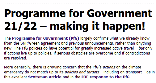 SpokesLothian's tweet photo. #ScotPfG #ProgrammeForGovernment 21/22
!! Making it happen
HERE->https://t.co/6ckJRz2r4i
👍new cash great
🤔BUT to be effective needs
- political leadership
- reform #TrafficOrders *urgent*
- roadspace reallocation
- upskilling
- routemap for 20%🚙km reduction policy *urgent* https://t.co/NVvW5WLjFm