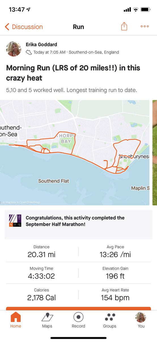 erikagoddard3's tweet photo. 20 miles completed this morning #LondonMarathon #havensHospices #3rdOct @GreenwaysPri Thank you Greenways family for your support x Here is the link. Every bit helps https://t.co/gFw20rO15l https://t.co/lyoNhi8MIa