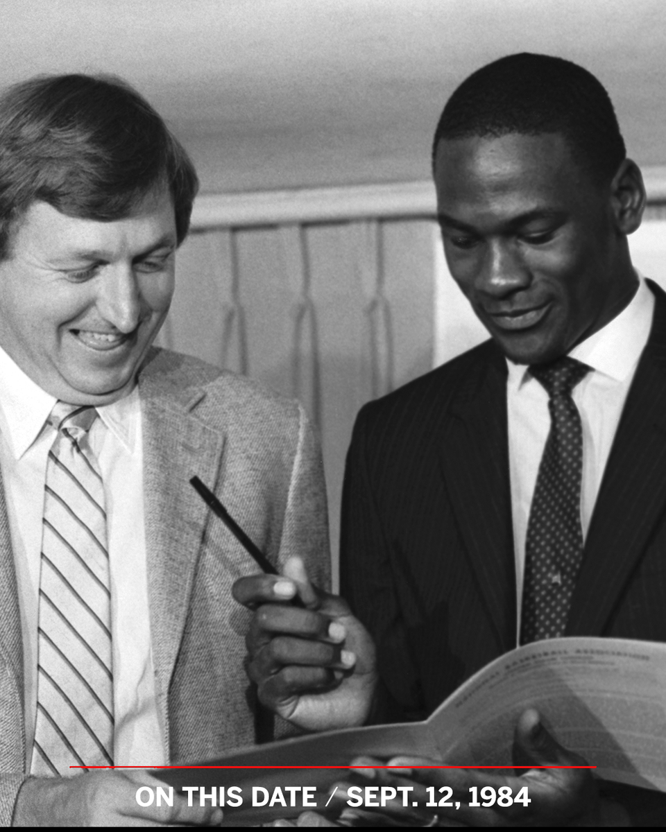 MJ signed his first NBA contract 37 years ago today ✍️ 

We all know what happened next 🐐