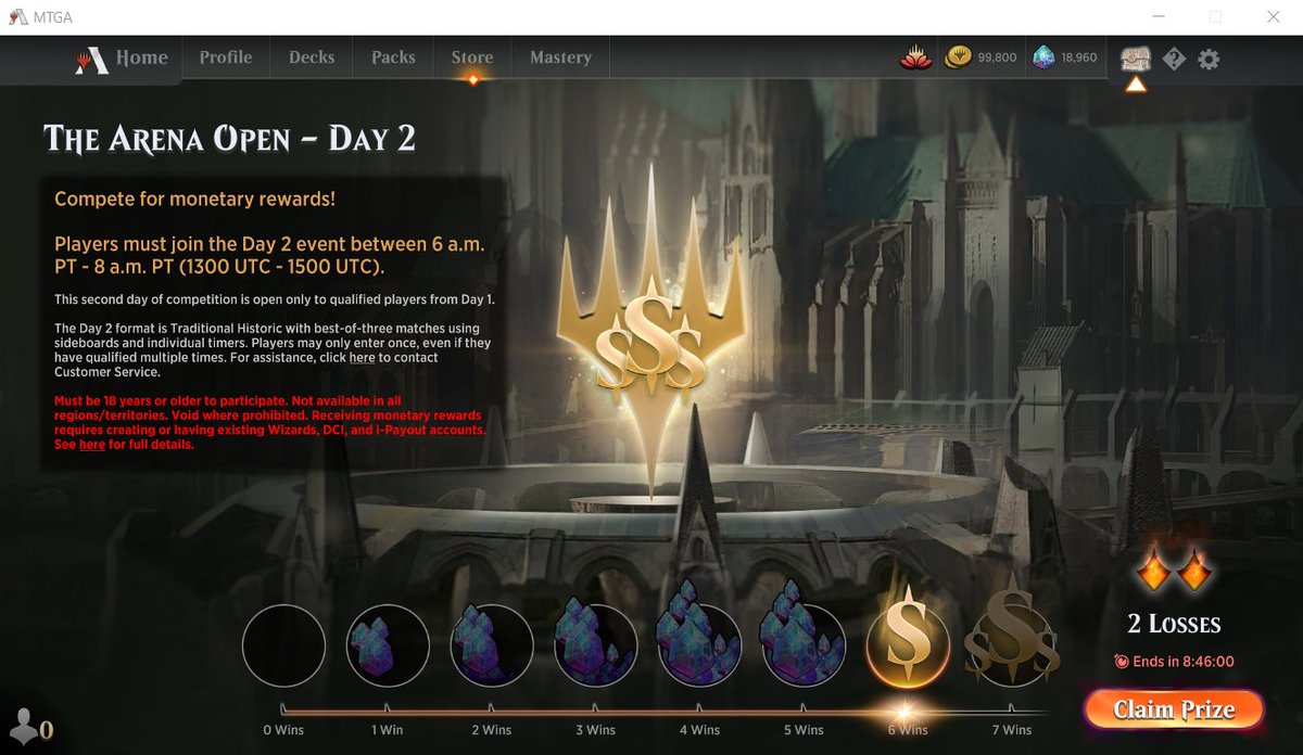 Papado90's tweet photo. Second cash in a row, again not max profit but obviously more than welcome. Thanks @urlichmtg for the list. My two losses were Goblins and Jeskai. #hareruyahopes #MTGA #ArenaOpen https://t.co/0ulT0lKBsi