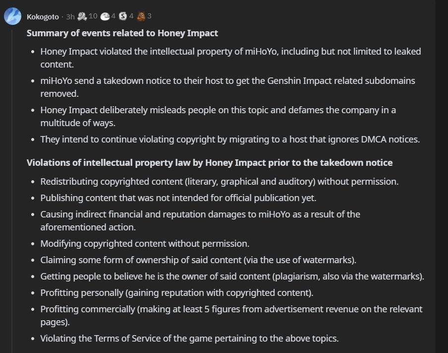 cres on Twitter detailed summary of the honey impact debacle