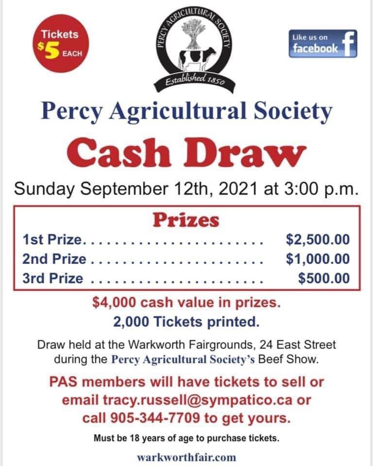 The last day to get your Cash Draw tickets for a chance to win $2500, $1000, or $500
Tickets only $5 each
Draw at 3 pm today

etransfer to tracy.russell@sympatico.ca