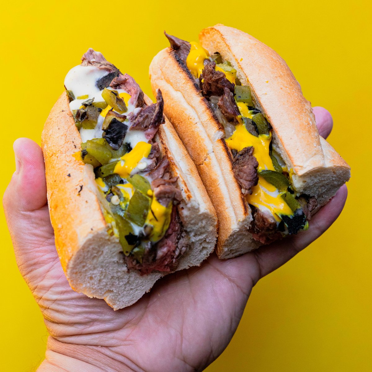 A steak sandwich topped with cheese and pickles, oozing with #FrenchsMustard – it really is a thing of true beauty! 🤤 Recreate this badboy this weekend to make your mates super envious, French’s is ALWAYS a must. 🥪 #ItsaMUST🥩
