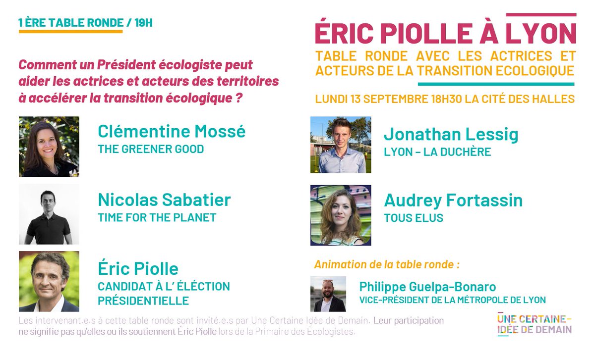 Philippe Guelpa-Bonaro - Compte en pause (@filgb) on Twitter photo Lundi soir, à #Lyon, 4 actrices et acteurs de la transition discuteront avec <a href="/EricPiolle/">Éric Piolle</a> sur comment un Président écologiste peut les aider à accélérer la transition dans les territoires. Merci à elles et eux !
#LecologieLespoir #JeVotePiolle #PrimaireEcologiste Lundi soir, à #Lyon, 4 actrices et acteurs de la transition discuteront avec <a href="/EricPiolle/">Éric Piolle</a> sur comment un Président écologiste peut les aider à accélérer la transition dans les territoires. Merci à elles et eux !
#LecologieLespoir #JeVotePiolle #PrimaireEcologiste