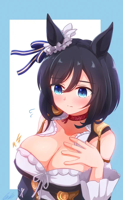 勝負服の胸の部分がきつくなってきたエイシンフラッシュ
#ウマ娘 