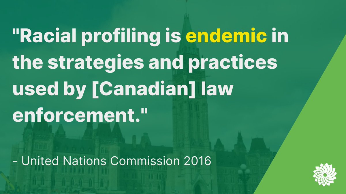 Black and Indigenous Peoples are more likely to be arrested, jailed, and subjected to the use of force as a result of police interaction. 

Help us to put an end to the racialized practice of police street checks in Canada. 

Join us. greenparty.ca/en/pledge-to-v…

#BeDaring #cdnpoli