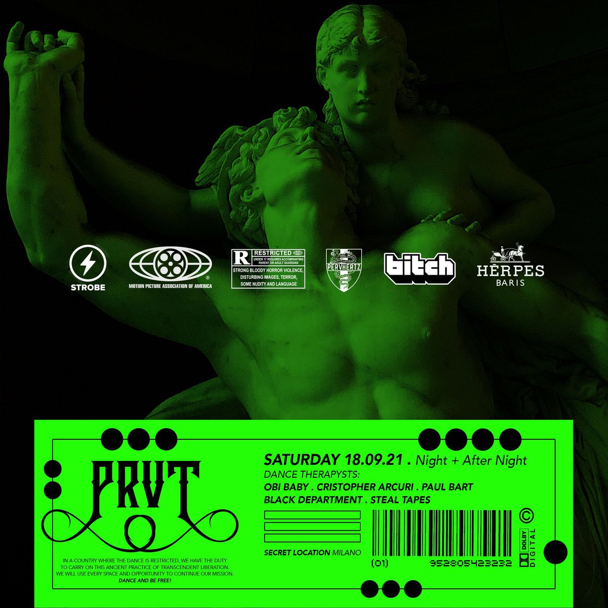 DANCE AND BE FREE
This Saturday, secret location. 📍Milan. 
We’ll be free again, for one Night. 
.
.
#freedom #party #milan #dance #danceandbefree