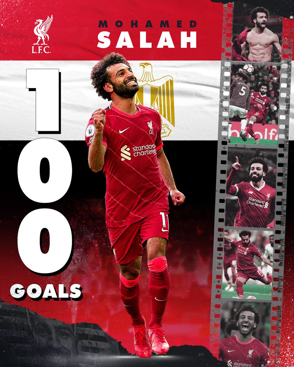 Mo Salah. @PremierLeague centurion 🇪🇬👑