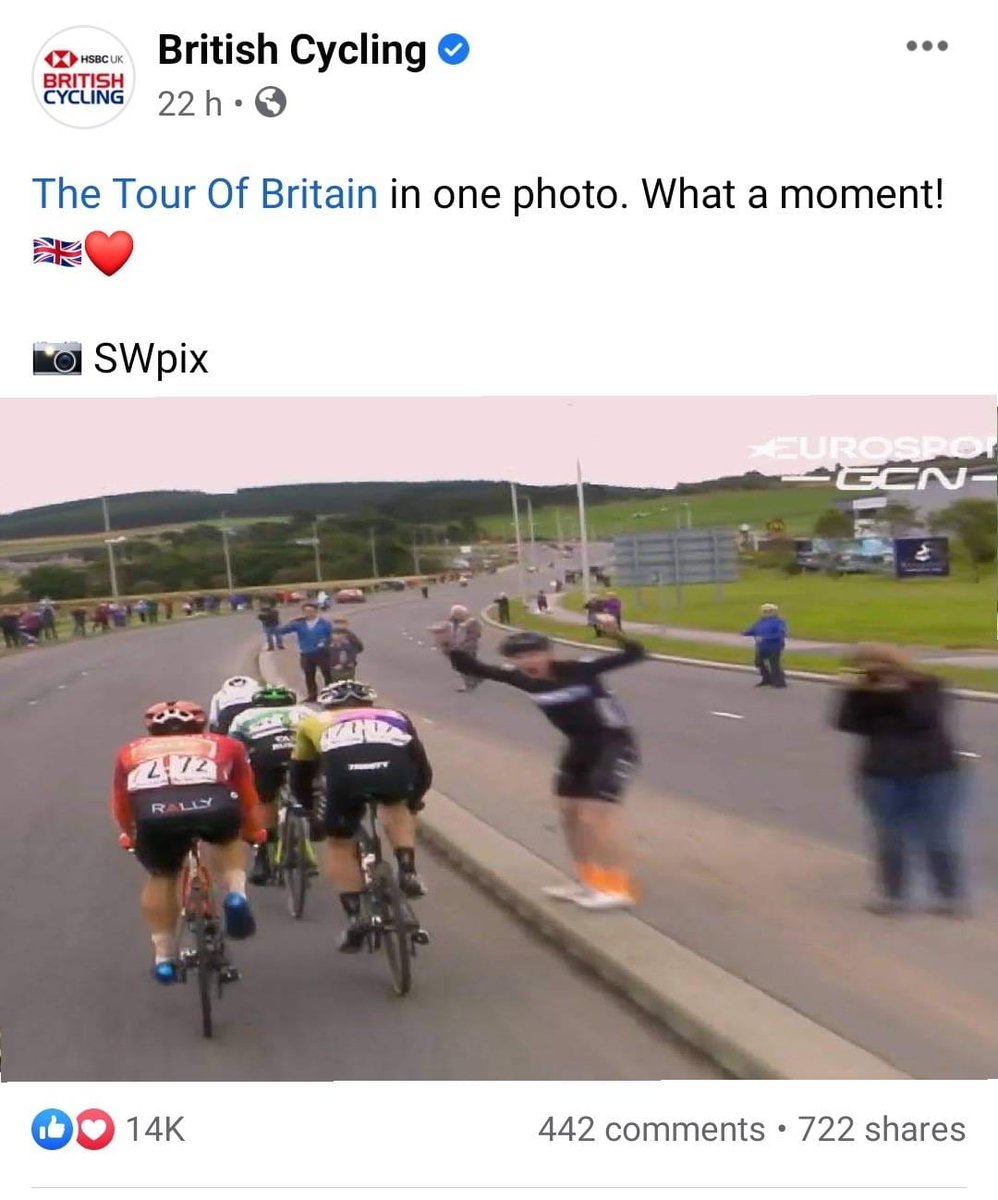 Good to see Ronde representation at the Tour of Britain, on the run in to Aberdeen