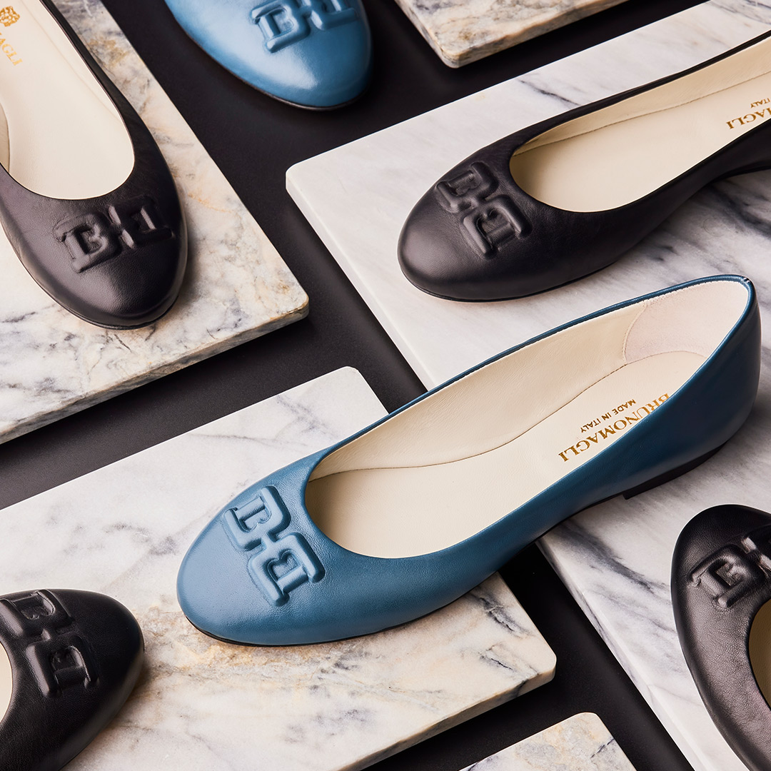 Named for the signature "BB" monogram impressed on the soft round-toe, the distinctive look of the Bibi flat is going to be the chic and versatile choice for busy days in the city or on vacation.
