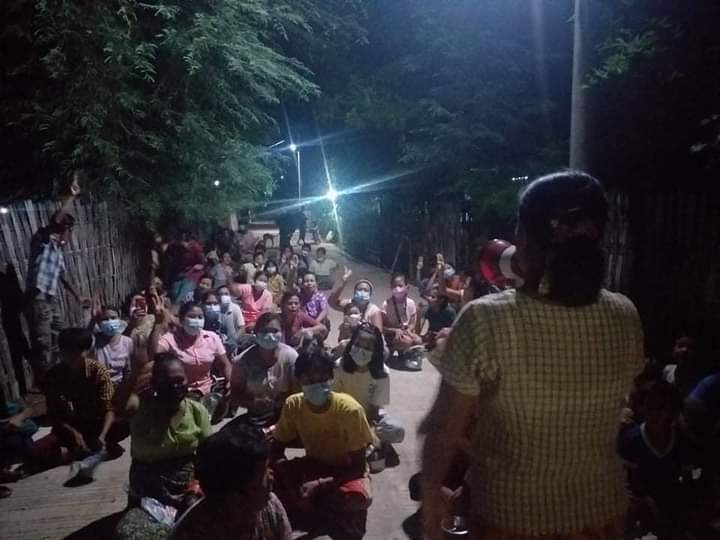 MyoKyaw60359010's tweet photo. Three villages in Letpadaung, Salingyi Township, Sagaing Region joined the protest on the night of September 12 to overthrow the military dictatorship.
#WhatsHappeningInMyanmar 
#Sep12Coup https://t.co/s9wi5dsnac