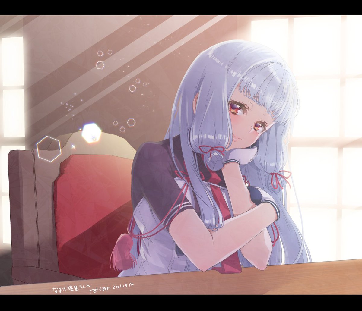 叢雲(艦これ) ,叢雲改二 「コミッションで叢雲ちゃんを描かせていただきました。レベルカンストおめでとうござい」|みうあお@新作BOOTHにありますのイラスト