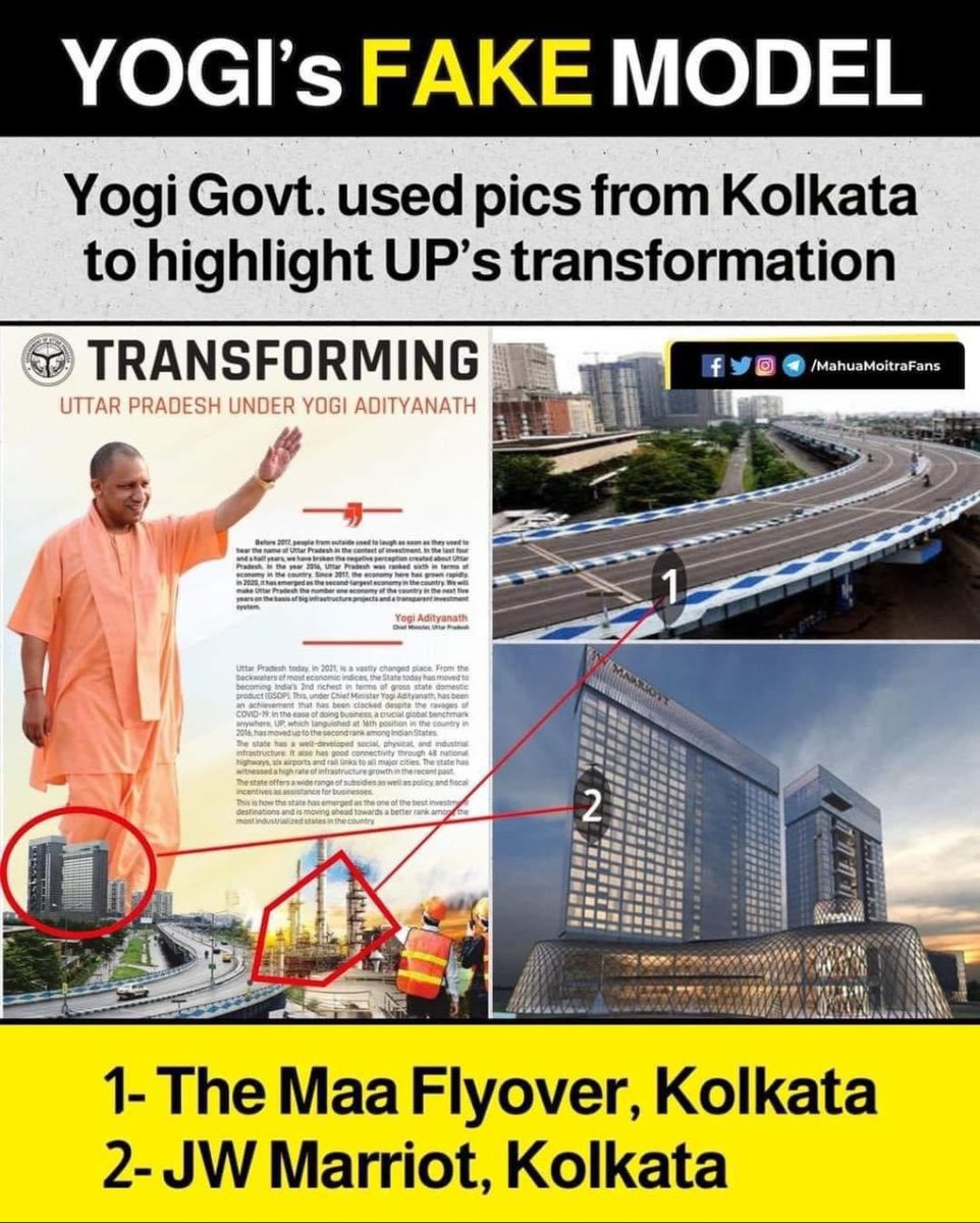 DrManavAITC's tweet photo. ‘वक्त ने किया ये हसीन सितम’ बंगाल बना UP model galati se hi sahi @myogiadityanath की योग शक्ति ने नारी शक्ति @MamataOfficial का लोहा मान ही लिया धन्य हैं😂 #JaiBabaBhootNath #JaiHoKasiViswanath not #fake but futuristic sign of #UPCalling
@manogyaloiwal @abhishekaitc @FAM4TMC https://t.co/lkrPJAQZJ6