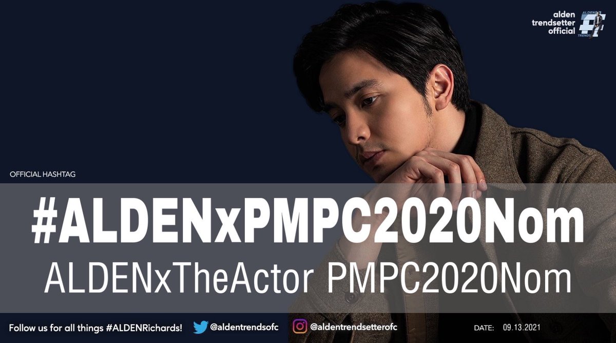 It’s time to be HAPPY for Alden (again)!
And be PROUD (again) of our dear Alden!

Congratulations for being nominated at the PMPC Star Awards!

MOVIE ACTOR OF THE YEAR
Hello, Love, Goodbye

BEST DRAMA ACTOR
The Gift

<a href="/aldenrichards02/">Alden Richards</a>
#ALDENxPMPC2020Nom
ALDENxTheActor PMPC2020Nom