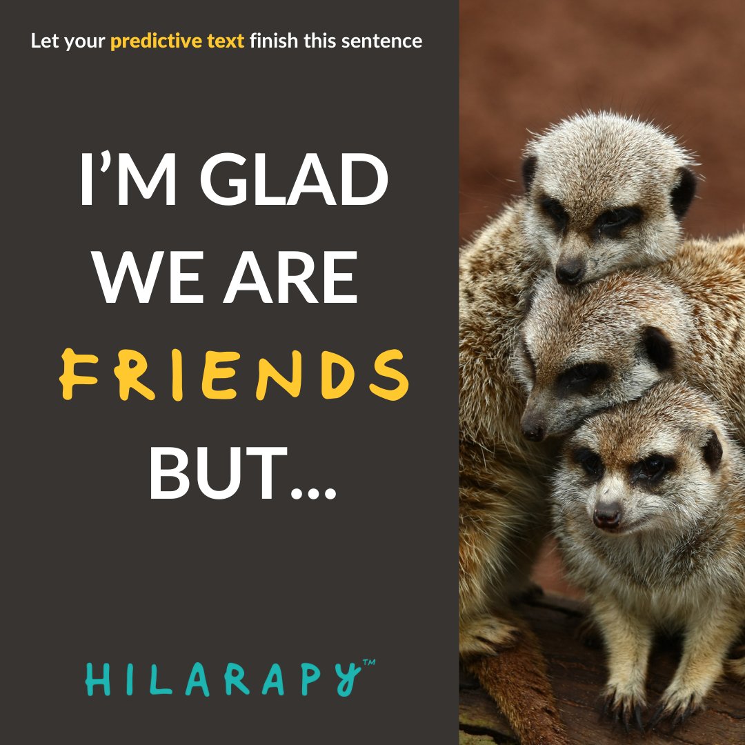 Hilarapy's tweet image. Play a game with us? Tag your friends in on the answer your predictive text gives  😂

#playagame #predictivetextgame