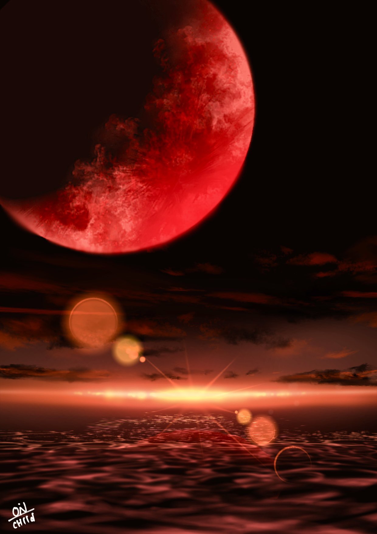 On 赤い月 と 青い月 アイビスペイント Ibispaint イラスト T Co Soeikapkff Twitter