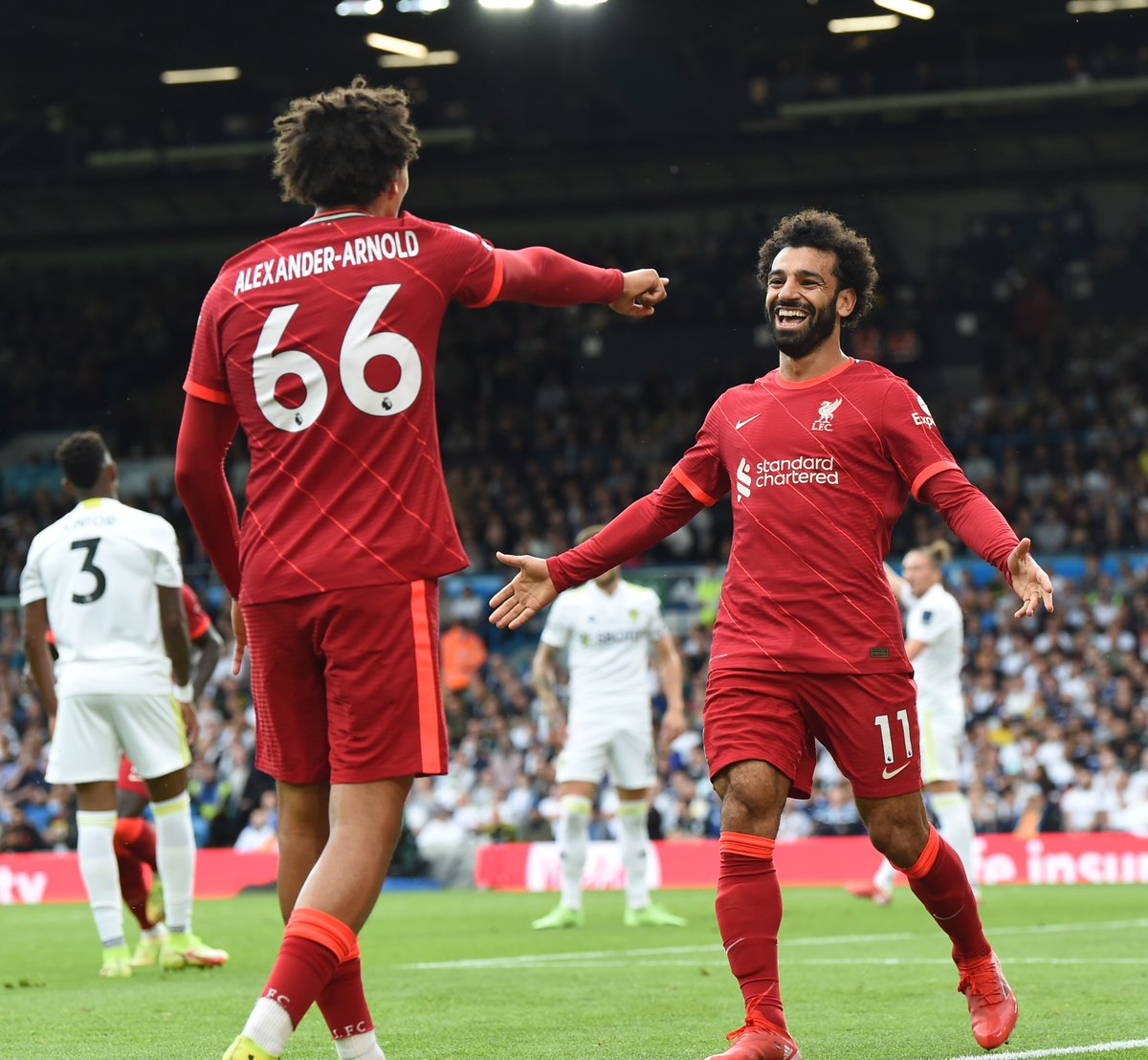 Premier League on Twitter: "HALF-TIME Leeds 0-1 Liverpool Mo Salah's 100th  #PL goal means Liverpool lead at a lively Elland Road #LEELIV… "
