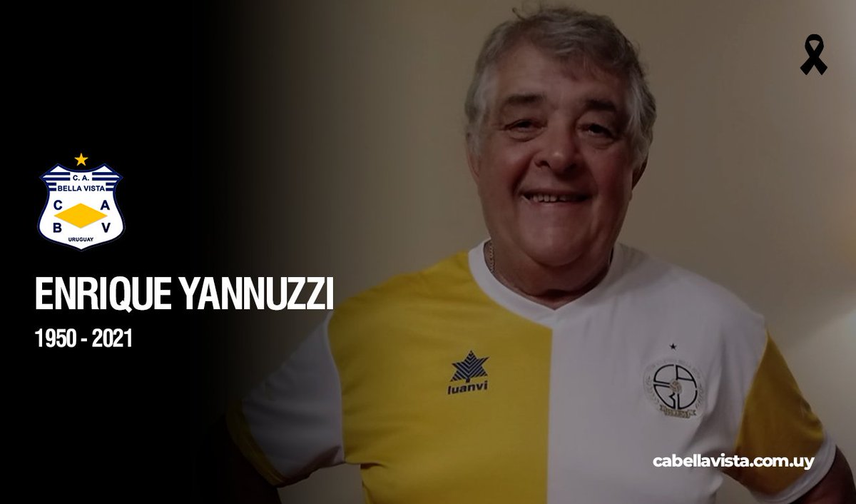 Lamentamos con gran tristeza el fallecimiento de Enrique Yannuzzi, periodista deportivo de gran trayectoria, hincha y socio de Bella Vista.

Nuestras condolencias a sus familiares, amigos y compañeros.

Q.E.P.D.