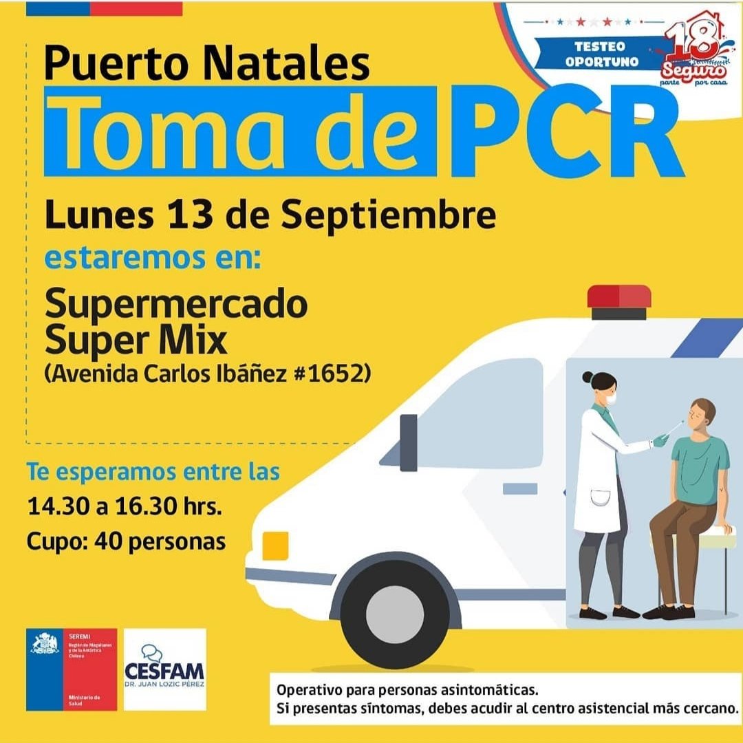 DaniloVM_2022's tweet photo. 🚨 ATENCIÓN 🚨
#PuertoNatales
#MagallanesSeTestea https://t.co/HqyYy6rP4L