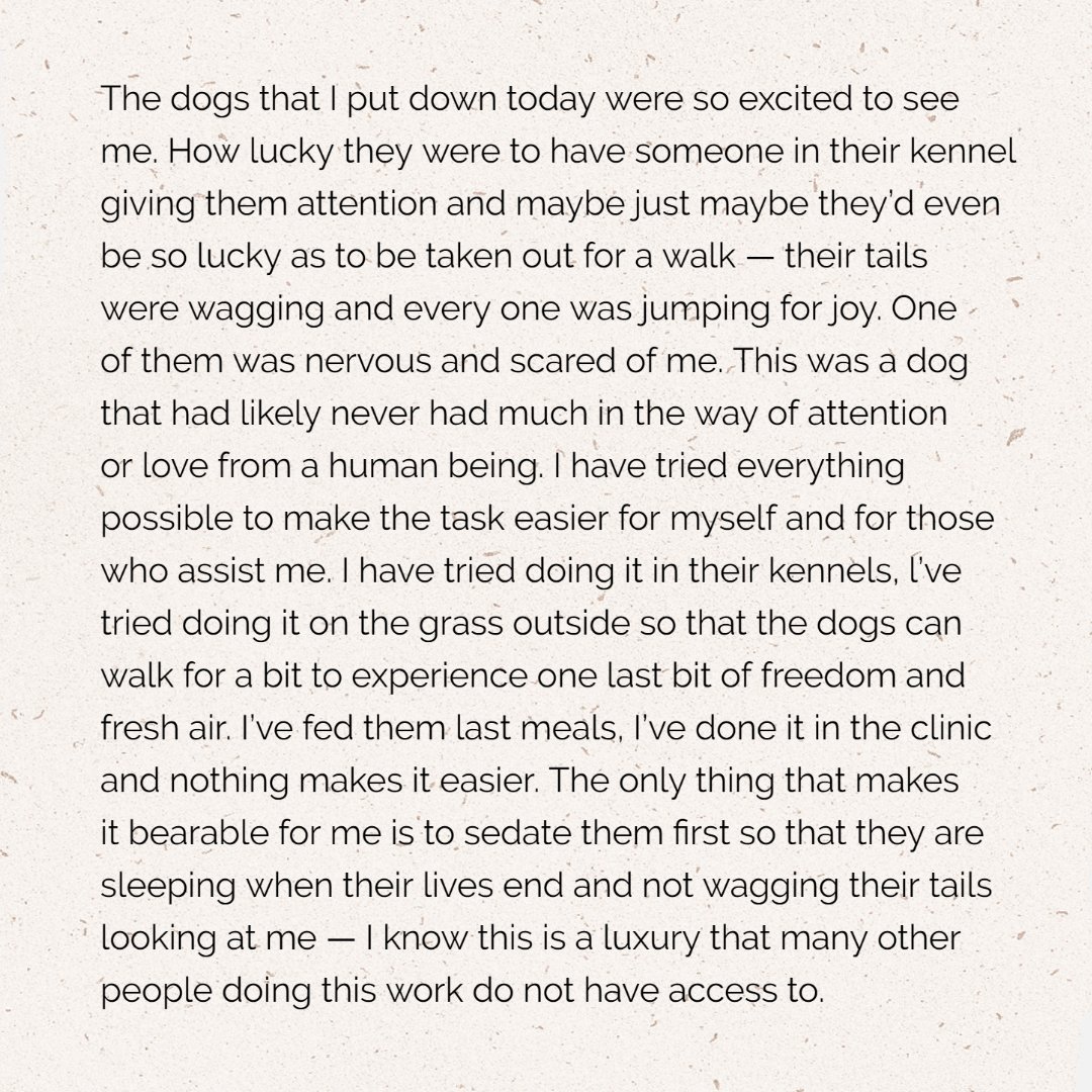 I’m calling on all animal lovers all those who’ve known the love and tenderness and loyalty only a companion animal can bring to your life. I’m calling on all organizations and foundations and rescuers. I’m am calling upon us all to stand together on behalf of these...
