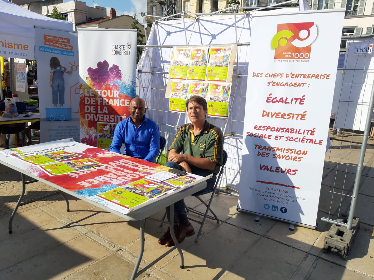 Le <a href="/Club_des_1000/">Club des 1000</a>, club des entreprises responsables d'Auvergne, était présent à l'occasion du forum des associations place de Jaude à Clermont-Ferrand, pour promouvoir son action et communiquer sur la prochaine semaine régionale de la #Diversite (14-16 dec 2021).
#RSE #SRD