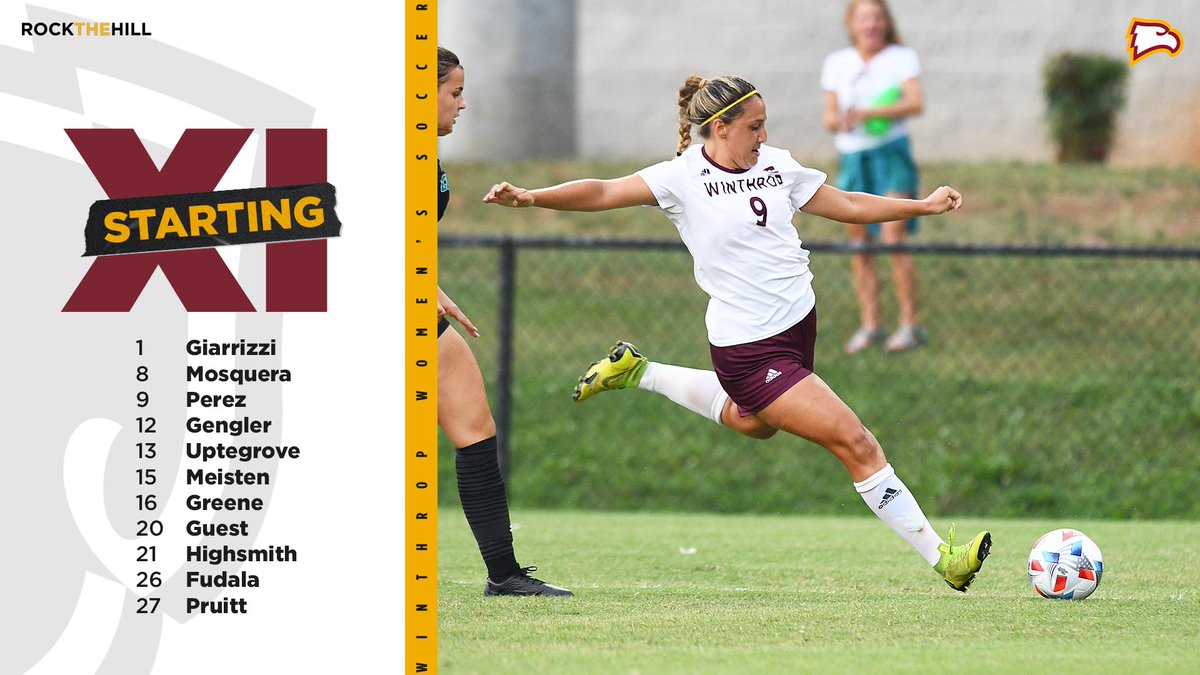 WinthropWSoccer's tweet photo. Starting XI at Wofford this afternoon! 

#ROCKtheHILL | #BigSouthWSOC https://t.co/CcbqkQxql2