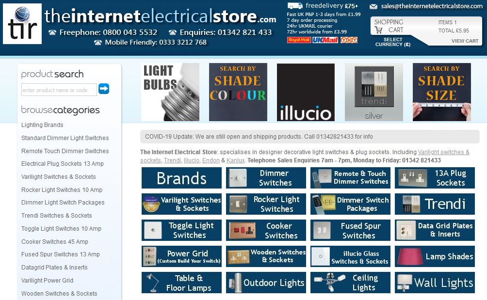 interelectrical's tweet image. Save with discount code 15%AD now on thousands of #lighting product from top brands such as #Varilight #TrendiSwitch #illucio &amp;amp; many more.

Just visit theinternetelectricalstore.com

#HomeImprovements #DIY #Decorative #Electrical