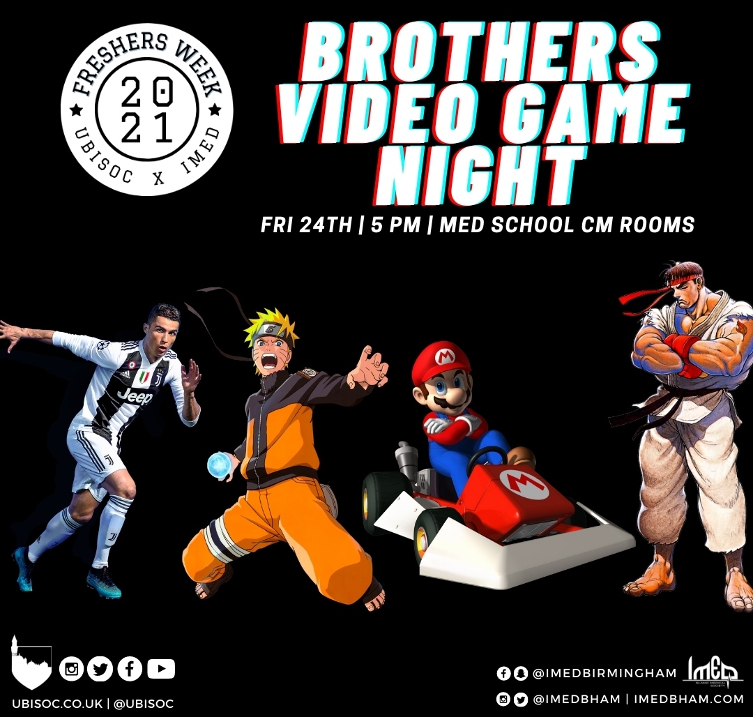 imedbham's tweet photo. Come and join us for a fun 🤩 and relaxed night of gaming 🎮 and meeting new brothers (as well as free pizza)🍕. 

Test your skills and luck in games including FIFA,⚽ Mortal Kombat,⚔️ Tekken, Naruto, MHA and many more! 🥳

#UBISOCxIMed 
#Freshers21 https://t.co/wgRezRawR1
