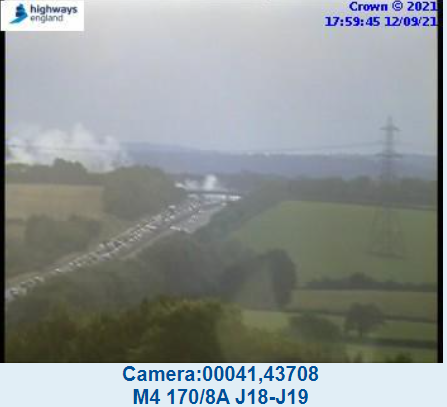 #M4 J19 #Bristol to J18 #Bath We currently have lane 1 closed due to a car fire. <a href="/AvonFireRescue/">Avon Fire & Rescue Service</a> are on scene dealing. Please expect delays in the area.