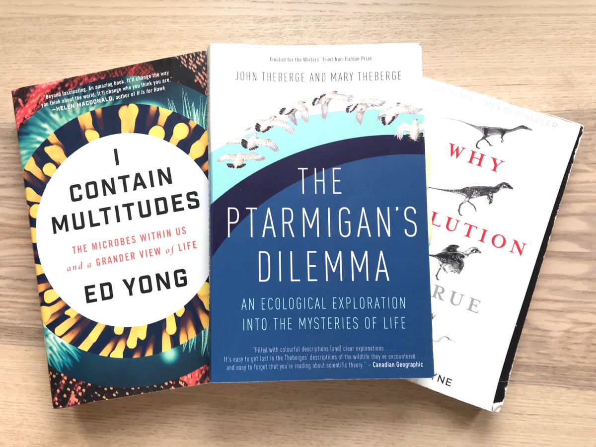 EvolutionaryMDW's tweet photo. If you are looking for some books to start you off on your journey into evolutionary biology, here are some of my top recommendations 💙⁠
https://t.co/uypFHaODLe
The Evolutionary Starter Kit: ⁠
📚 I Contain Multitudes
📚 The Ptarmigan’s Dilemma
📚 Why Evolution is True https://t.co/6CGxo9KPcY