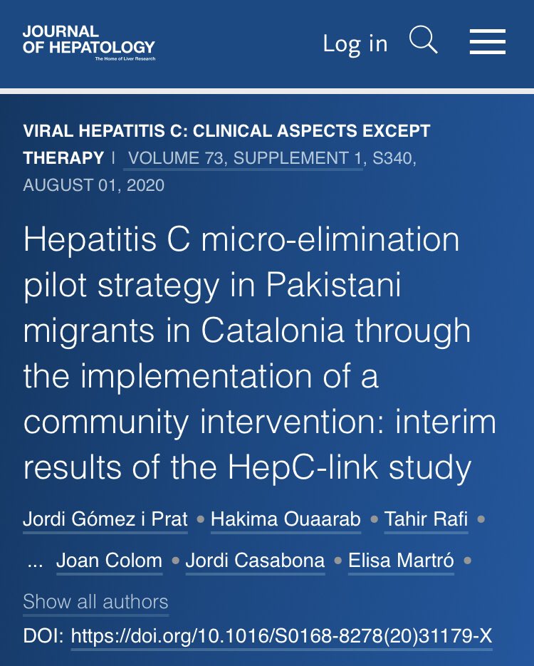 @capicchio The #HeparJoc tool has also shown to improve knowledge on & promote testing for #HepatitisC in migrants from Pakistan living in Barcelona when used within the #HepClink micro-elimination pilot

👉 journal-of-hepatology.eu/article/S0168-…

#Prosics_eSPiC @VHIR
@GTRecerca @ceeiscat @catsalut