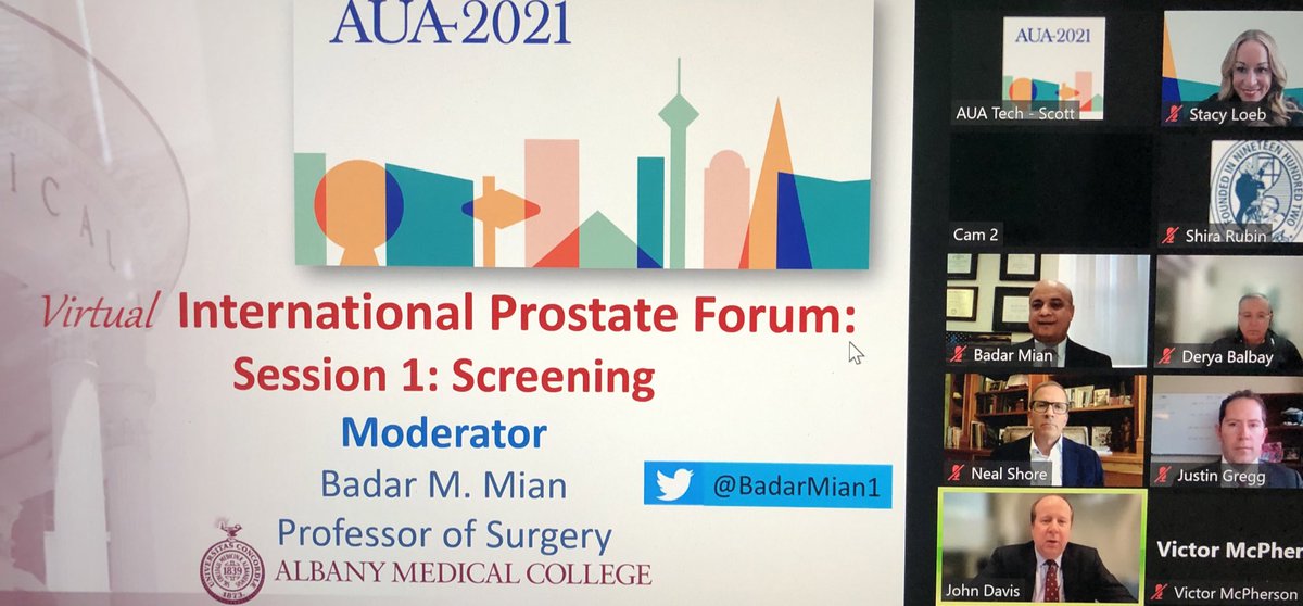 LoebStacy's tweet image. Tune in NOW for the #AUA21 International Prostate Forum for a fantastic program with the latest evidence and practice in #ProstateCancer - starting with our panel on screening &amp;amp; genetic risk assessment aua2021.app.swapcard.com/event/aua-2021…