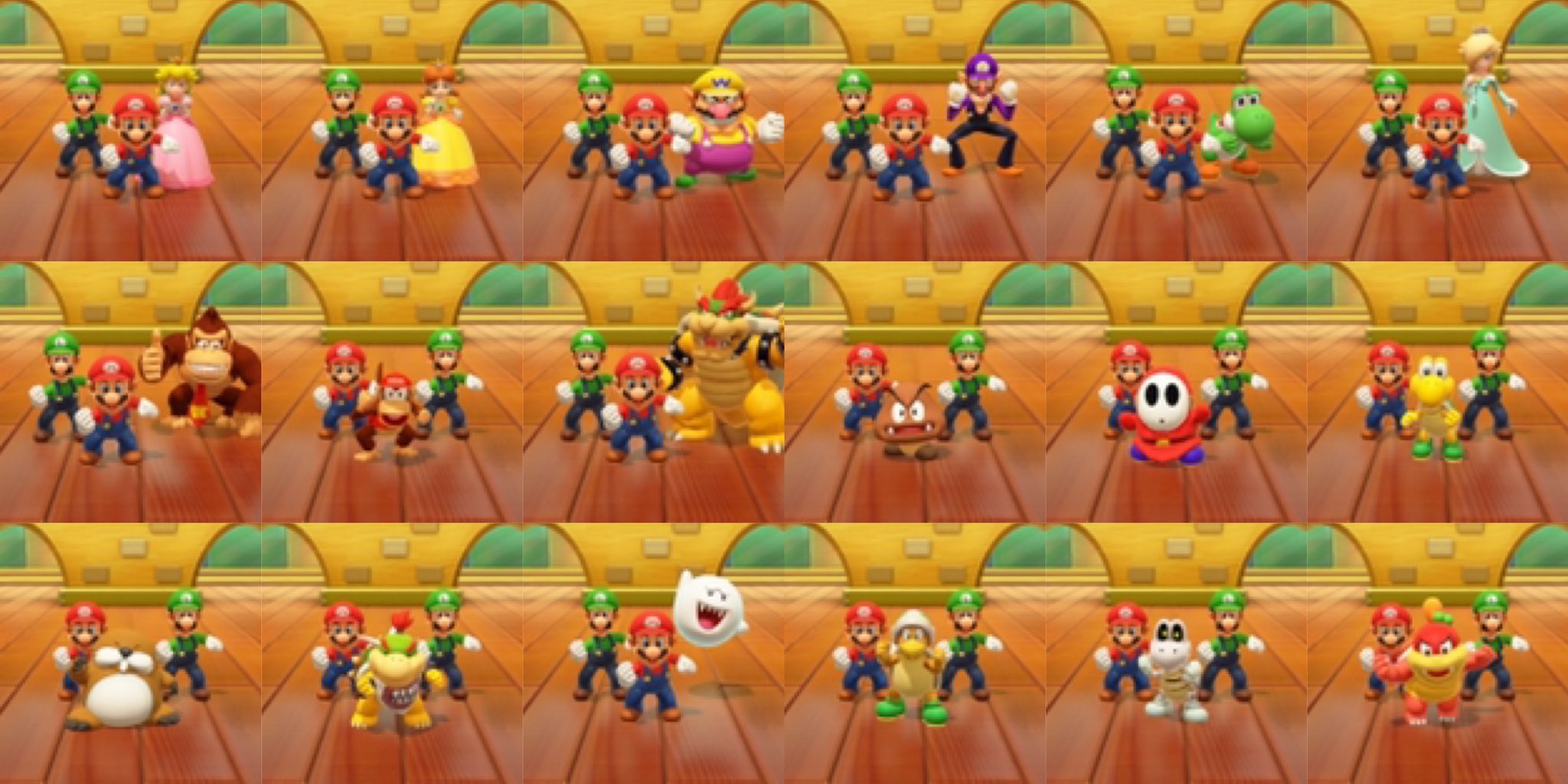 تويتر かぶき على تويتر 取り急ぎマリオ Amp ルイージ Amp 後列はプレイヤー数の若い方が左 テレサは浮いてるから除外だけどある程度の公式の身長設定がわかりそう しかし全通りやろうとすると骨の折れる作業だから流石に無理だ スーパーマリオパーティ