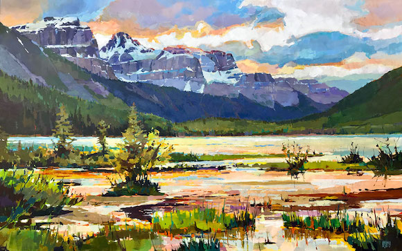 MntGalleries's tweet photo. From a new collection by Alberta Artist Randy Hayashi capturing the mystical energy of the Canadian Rockies; 'Waterfowl Lakes Sunset' 30" x 48" Acrylic on Canvas
#CanadianArt #myjasper #mybanff #travelAlberta #interiordesign https://t.co/YMNo05IWko