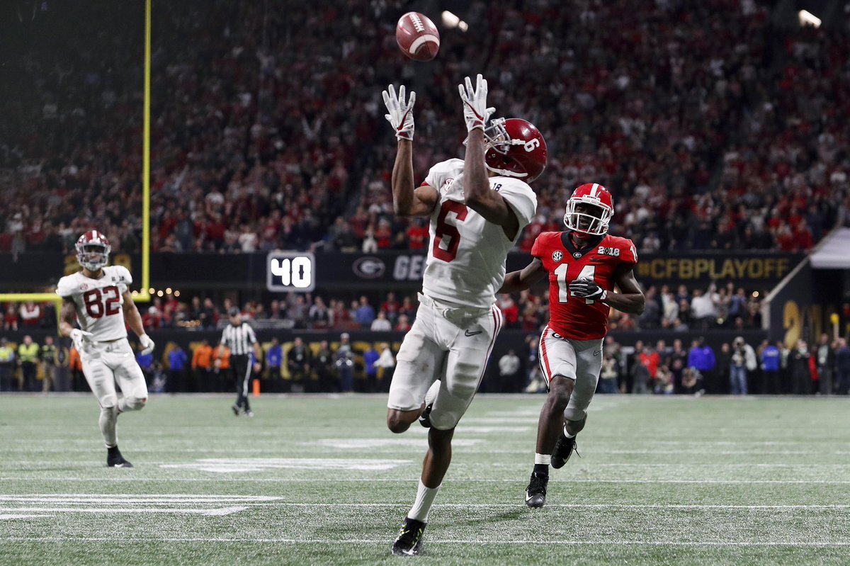 DeVonta Smith just scored his first NFL touchdown in the same spot he caught the National Championship game-winning catch. You’re not crying, I am