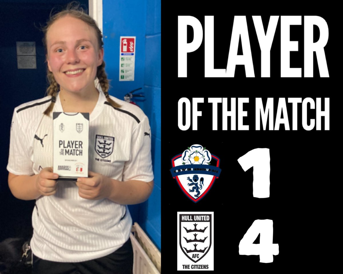 Women’s first team | Fa Cup | Full time score 

@YorksAmateur 1 Hull United 4 

Player of the match went to <a href="/elrobinsonn/">Ell Robinson</a> 👏 

On to the next round 🏆

@VitalityWFACup