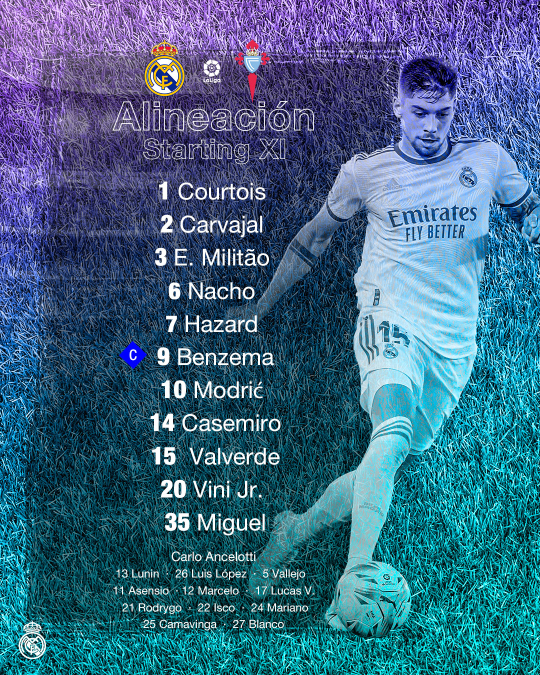 تويتر レアル マドリード C F على تويتر セルタ戦のスターティングメンバーはこちら Realmadridcelta T Co okiu0hrx